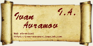 Ivan Avramov vizit kartica